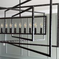 Nine Light Chandelier by Crystorama - Capri Collection, Raw Steel Finish - 337-RS