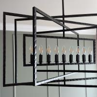 Nine Light Chandelier by Crystorama - Capri Collection, Raw Steel Finish - 337-RS