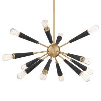 12 Light Chandelier by Crystorama - Zodiac Collection, Aged Brass Finish - 3812-AG
