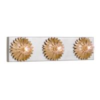 Three Light Bathroom Vanity by Crystorama - Broche Collection, Antique Gold + Antique Silver Finish - 503-GA-SA