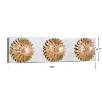 Three Light Bathroom Vanity by Crystorama - Broche Collection, Antique Gold + Antique Silver Finish - 503-GA-SA