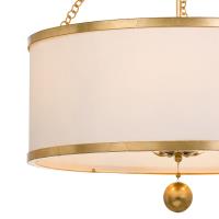 Six Light Chandelier by Crystorama - Broche Collection, Antique Gold Finish - 518-GA