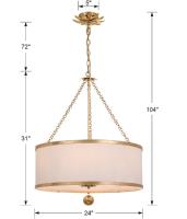Six Light Chandelier by Crystorama - Broche Collection, Antique Gold Finish - 518-GA