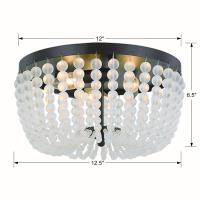 Three Light Flush Mount by Crystorama - Rylee Collection, Matte Black Finish - 600-MK