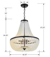 Six Light Chandelier by Crystorama - Rylee Collection, Matte Black Finish - 608-MK
