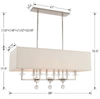 Eight Light Chandelier by Crystorama - Paxton Collection, Polished Nickel Finish - 8109-PN