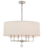 Six Light Chandelier by Crystorama - Paxton Collection, Polished Nickel Finish - 8116-PN