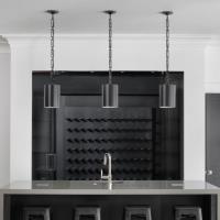 One Light Mini Chandelier by Crystorama - Alston Collection, Matte Black + White Finish - 8680-MK-WH