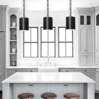 One Light Mini Chandelier by Crystorama - Alston Collection, Matte Black + White Finish - 8680-MK-WH