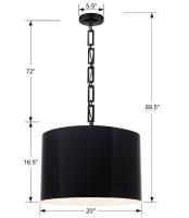Six Light Chandelier by Crystorama - Alston Collection, Matte Black + White Finish - 8686-MK-WH