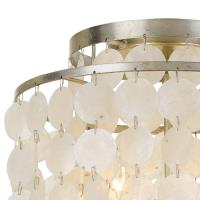 Three Light Flush Mount by Crystorama - Brielle Collection, Antique Silver Finish - BRI-3003-SA