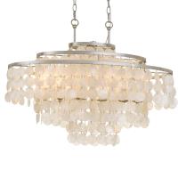 Six Light Chandelier by Crystorama - Brielle Collection, Antique Silver Finish - BRI-3009-SA