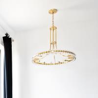 Eight Light Chandelier by Crystorama - Clover Collection, Aged Brass Finish - CLO-8898-AG