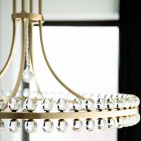 Eight Light Chandelier by Crystorama - Clover Collection, Aged Brass Finish - CLO-8898-AG