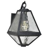 One Light Outdoor Wall Sconce by Crystorama - Glacier Collection, Black Charcoal Finish - GLA-9701-WT-BC