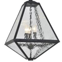 Three Light Outdoor Chandelier by Crystorama - Glacier Collection, Black Charcoal Finish - GLA-9705-WT-BC