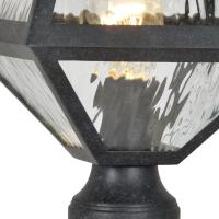 One Light Outdoor Post Mount by Crystorama - Glacier Collection, Black Charcoal Finish - GLA-9707-WT-BC