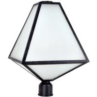 Three Light Outdoor Post Mount by Crystorama - Glacier Collection, Black Charcoal Finish - GLA-9709-OP-BC