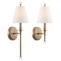 One Light Wall Sconce by Crystorama - Riverdale Collection, Aged Brass Finish - RIV-382-AG