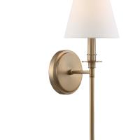 One Light Wall Sconce by Crystorama - Riverdale Collection, Aged Brass Finish - RIV-382-AG