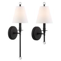 One Light Wall Sconce by Crystorama - Riverdale Collection, Black Forged Finish - RIV-382-BF