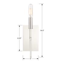 One Light Wall Sconce by Crystorama - Veronica Collection, Polished Nickel Finish - VER-241-PN