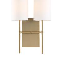 Two Light Wall Sconce by Crystorama - Veronica Collection, Aged Brass Finish - VER-242-AG
