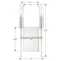 Two Light Wall Sconce by Crystorama - Veronica Collection, Polished Nickel Finish - VER-242-PN