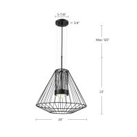 LED Outdoor Pendant by Kuzco Lighting - Arctic Collection, Black Finish - EP68420-BK