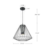 LED Outdoor Pendant by Kuzco Lighting - Arctic Collection, Black Finish - EP68428-BK