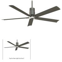 60"Ceiling Fan by Minka Aire - Clean Collection, Grey Iron With Brushed Nickel Finish - F684L-GI/BN