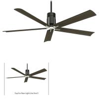60"Ceiling Fan by Minka Aire - Clean Collection, Matte Black/Brushed Nickel Finish - F684L-MBK/BN