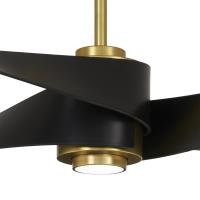 64"Ceiling Fan by Minka Aire - Artemis IV Collection, Soft Brass With Matte Black Blades Finish - F903L-SBR/MBK