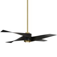 64"Ceiling Fan by Minka Aire - Artemis IV Collection, Soft Brass With Matte Black Blades Finish - F903L-SBR/MBK
