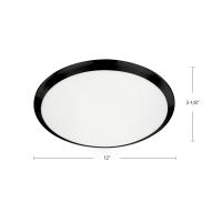LED Flush Mount by Kuzco Lighting - Malta Collection, Black Finish - FM1512-BK