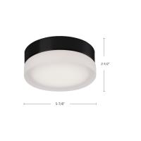 LED Flush Mount by Kuzco Lighting - Bedford Collection, Black/Frosted Finish - FM3506-BK