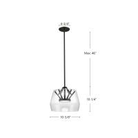 LED Pendant by Kuzco Lighting - Deco Collection, Clear/Black Finish - PD61412-CL/BK
