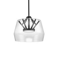 LED Pendant by Kuzco Lighting - Deco Collection, Clear/Black Finish - PD61412-CL/BK