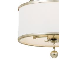 Three Light Chandelier by Crystorama - Broche Collection, Antique Silver Finish - 513-SA