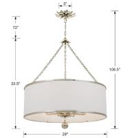 Eight Light Chandelier by Crystorama - Broche Collection, Antique Silver Finish - 515-SA