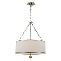 Six Light Chandelier by Crystorama - Broche Collection, Antique Silver Finish - 518-SA