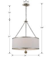 Six Light Chandelier by Crystorama - Broche Collection, Antique Silver Finish - 518-SA