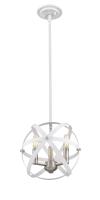 Three Light Chandelier by Z-Lite - Cavallo Collection, Hammered White + Brushed Nickel Finish - 463-12HWH-BN