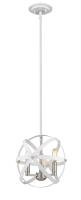 Three Light Chandelier by Z-Lite - Cavallo Collection, Hammered White + Brushed Nickel Finish - 463-12HWH-BN