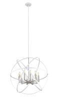 Ten Light Chandelier by Z-Lite - Cavallo Collection, Hammered White + Brushed Nickel Finish - 463-36HWH-BN