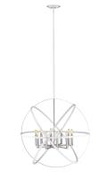 Ten Light Chandelier by Z-Lite - Cavallo Collection, Hammered White + Brushed Nickel Finish - 463-36HWH-BN