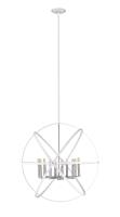 Ten Light Chandelier by Z-Lite - Cavallo Collection, Hammered White + Brushed Nickel Finish - 463-36HWH-BN
