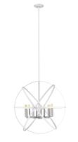 Ten Light Chandelier by Z-Lite - Cavallo Collection, Hammered White + Brushed Nickel Finish - 463-36HWH-BN