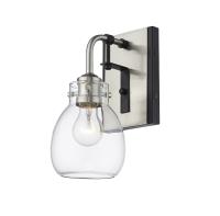 One Light Wall Sconce by Z-Lite - Kraken Collection, Matte Black + Brushed Nickel Finish - 466-1S-MB-BN