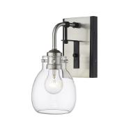 One Light Wall Sconce by Z-Lite - Kraken Collection, Matte Black + Brushed Nickel Finish - 466-1S-MB-BN